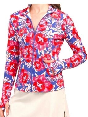 Sigrid Olsen Floral Zip Tennis Jacket